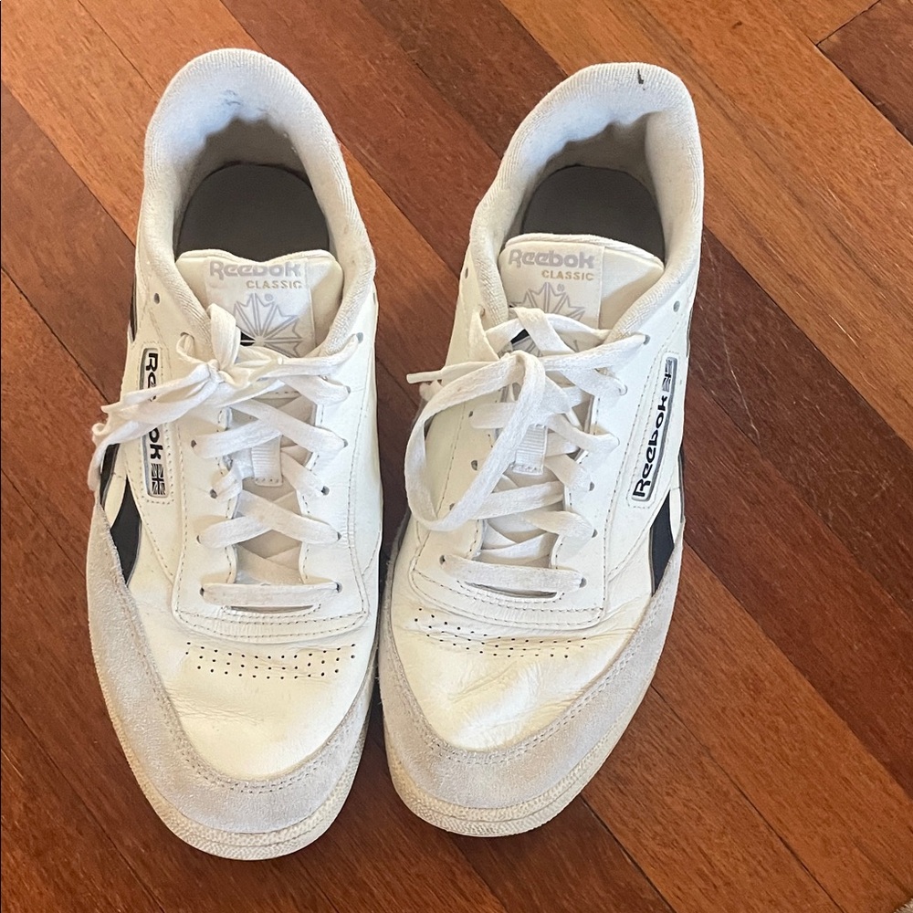 Reebok Men's White and Black Sneakers